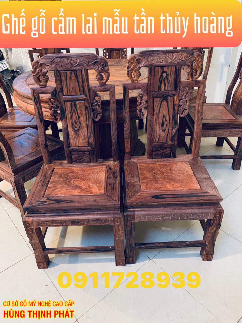 ghế của bộ bàn ăn kiểu Tần Thủy Hoàng gỗ Cẩm Lai